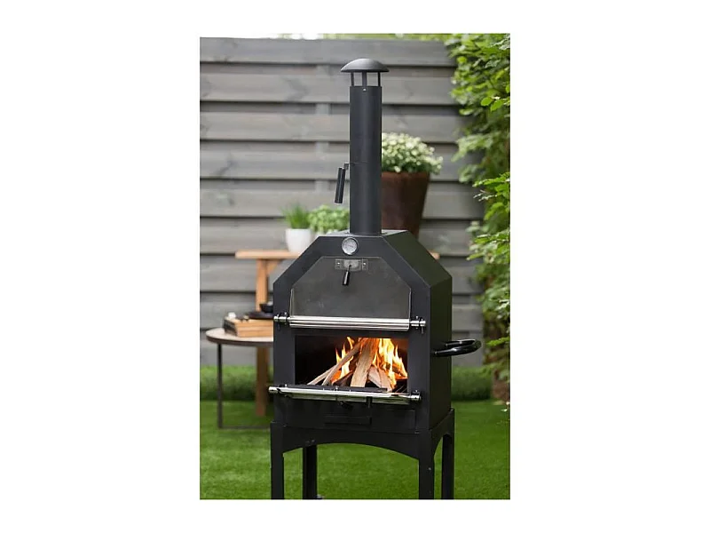BBGRILL Four a pizza d'extérieur Lorenzo Noir LOR17