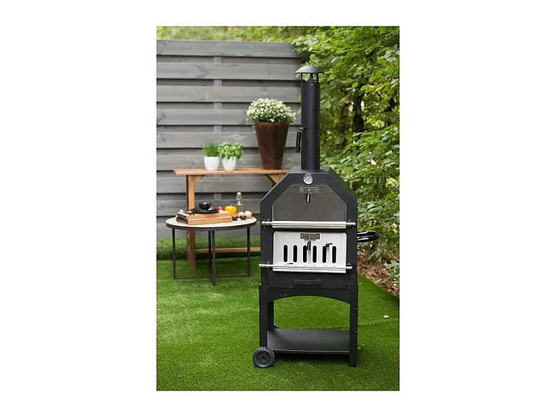 BBGRILL Four a pizza d'extérieur Lorenzo Noir LOR17