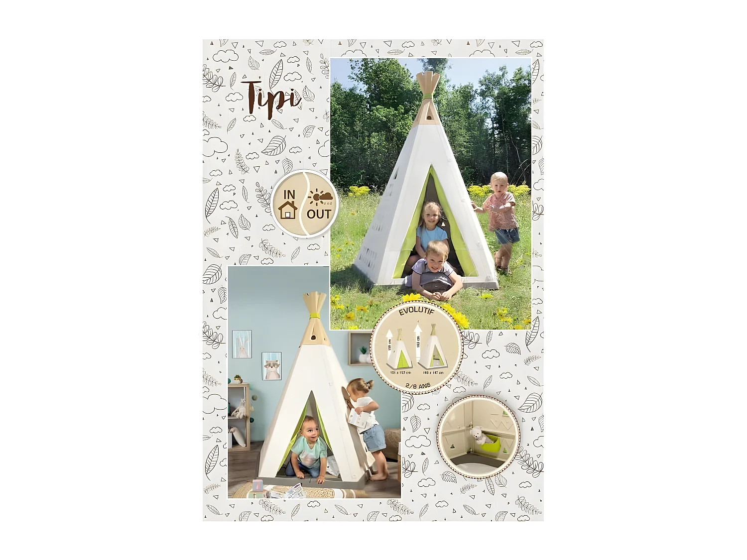 Tipi enfant évolutif intérieur/extérieur - Smoby