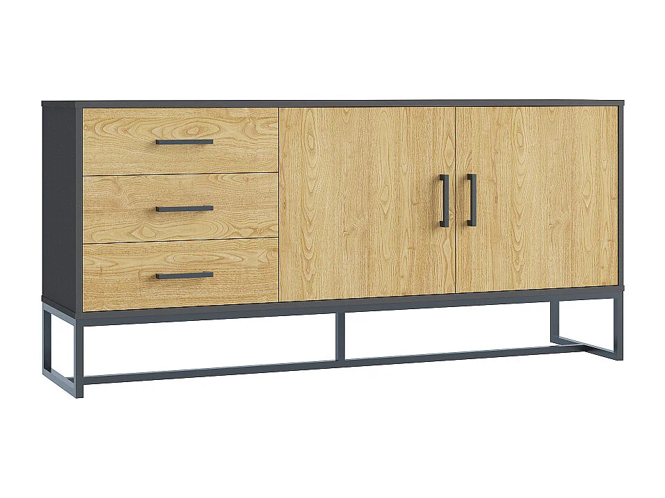 Buffet industriel avec 3 tiroirs DETROIT