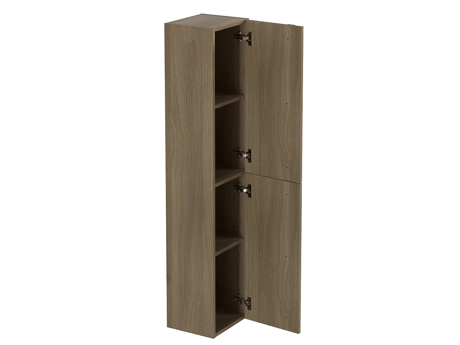 Colonne de Salle de Bain coloris Chêne et noir - Longueur 30 x Profondeur 25 x Hauteur 140 cm