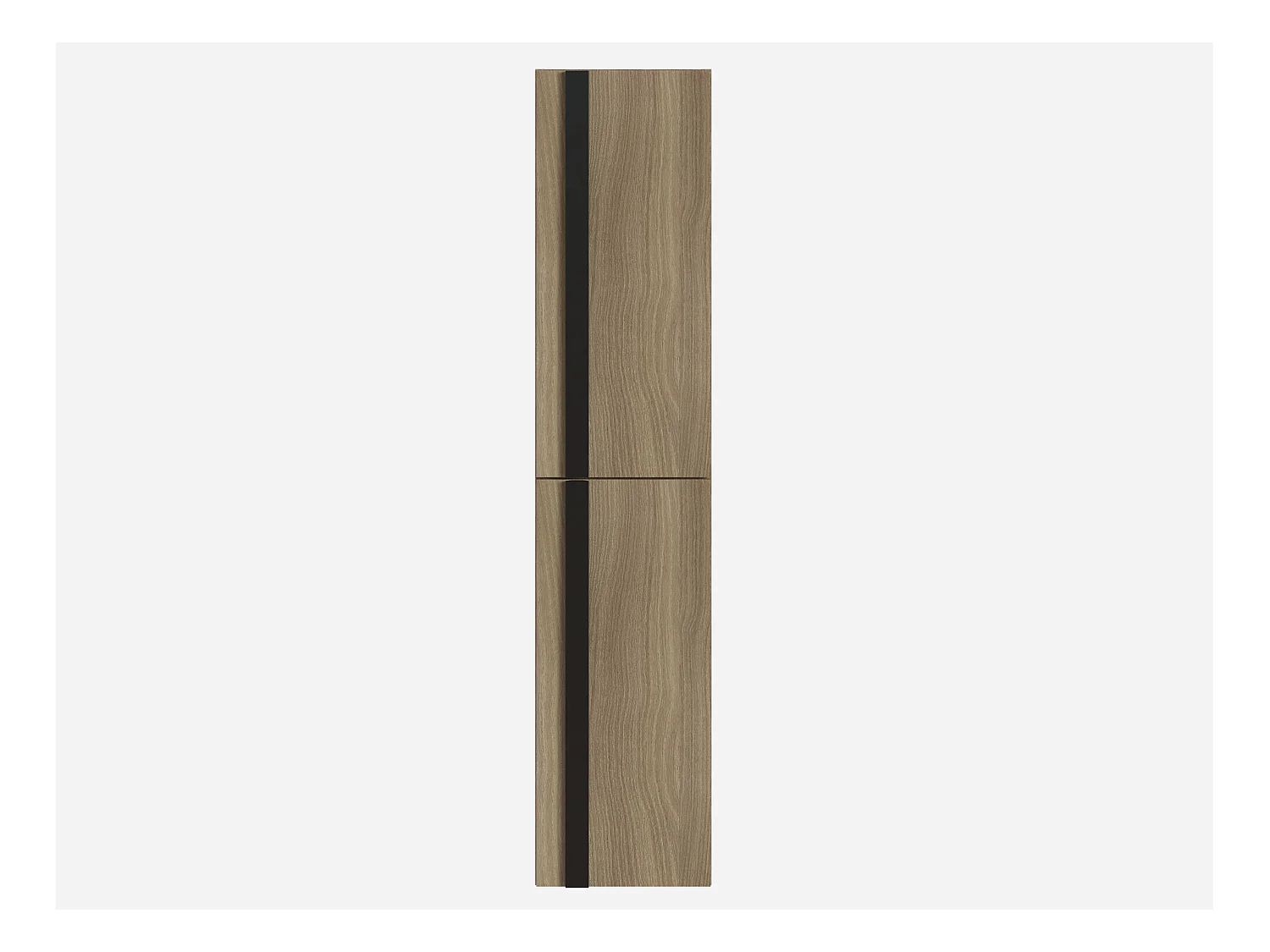 Colonne de Salle de Bain coloris Chêne et noir - Longueur 30 x Profondeur 25 x Hauteur 140 cm