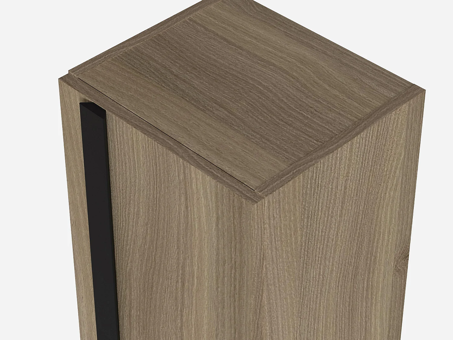 Colonne de Salle de Bain coloris Chêne et noir - Longueur 30 x Profondeur 25 x Hauteur 140 cm