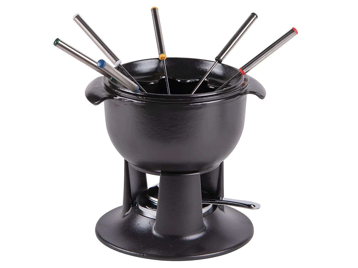 Service à fondue tulipe noir 21 cm