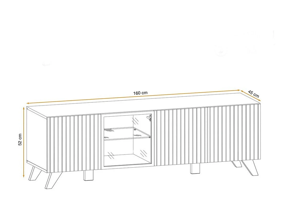 TV-Möbel NIELSEN – 160 cm mit integrierter LED-Beleuchtung