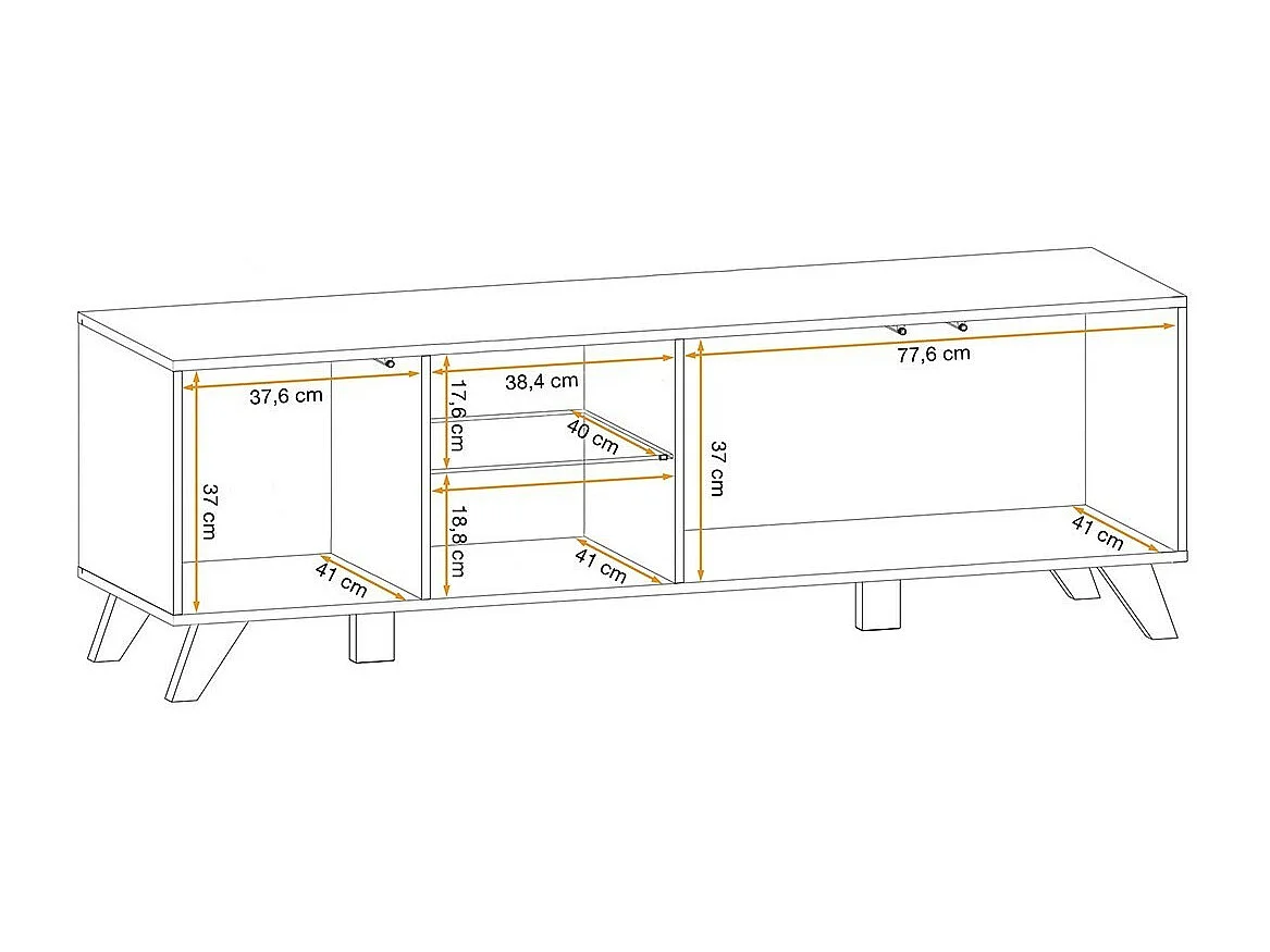 TV-Möbel NIELSEN – 160 cm mit integrierter LED-Beleuchtung