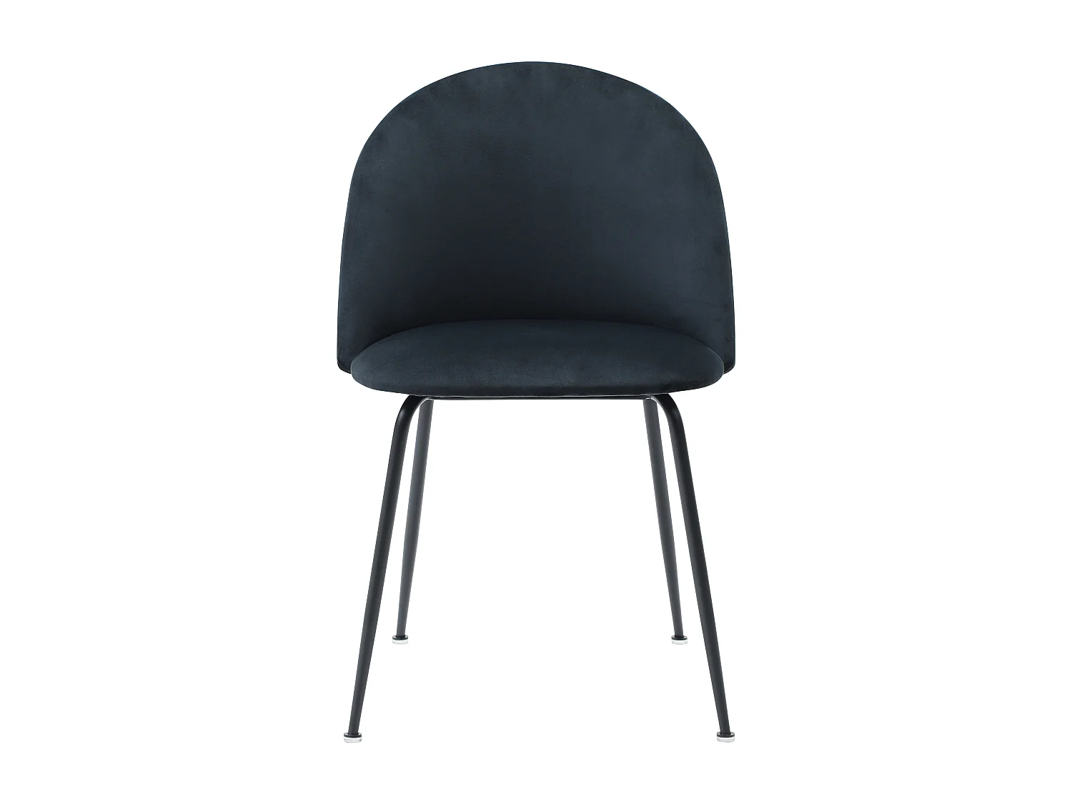Lot de 2 chaises en velours et acier inoxydable - Noir - MELBOURNE