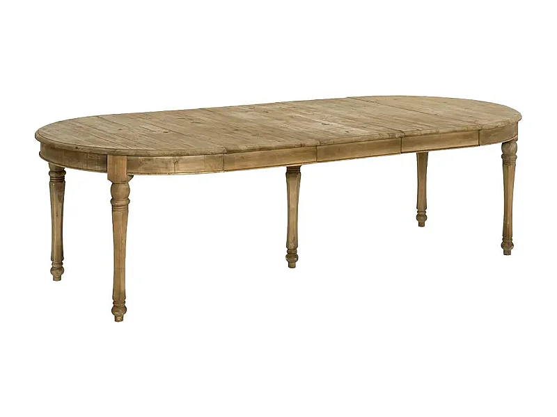 Table à manger avec allonges en bois recyclé Garance