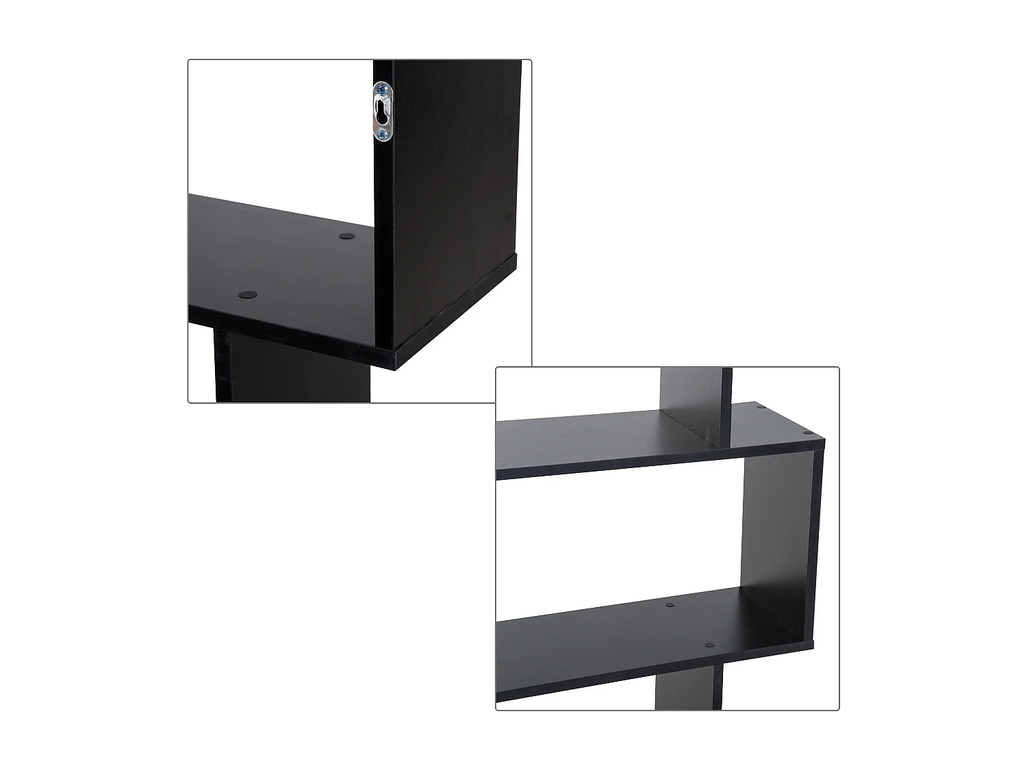 Bibliothèque étagère zig zag design contemporain 80L x 23l x 192H cm 6 niveaux noir