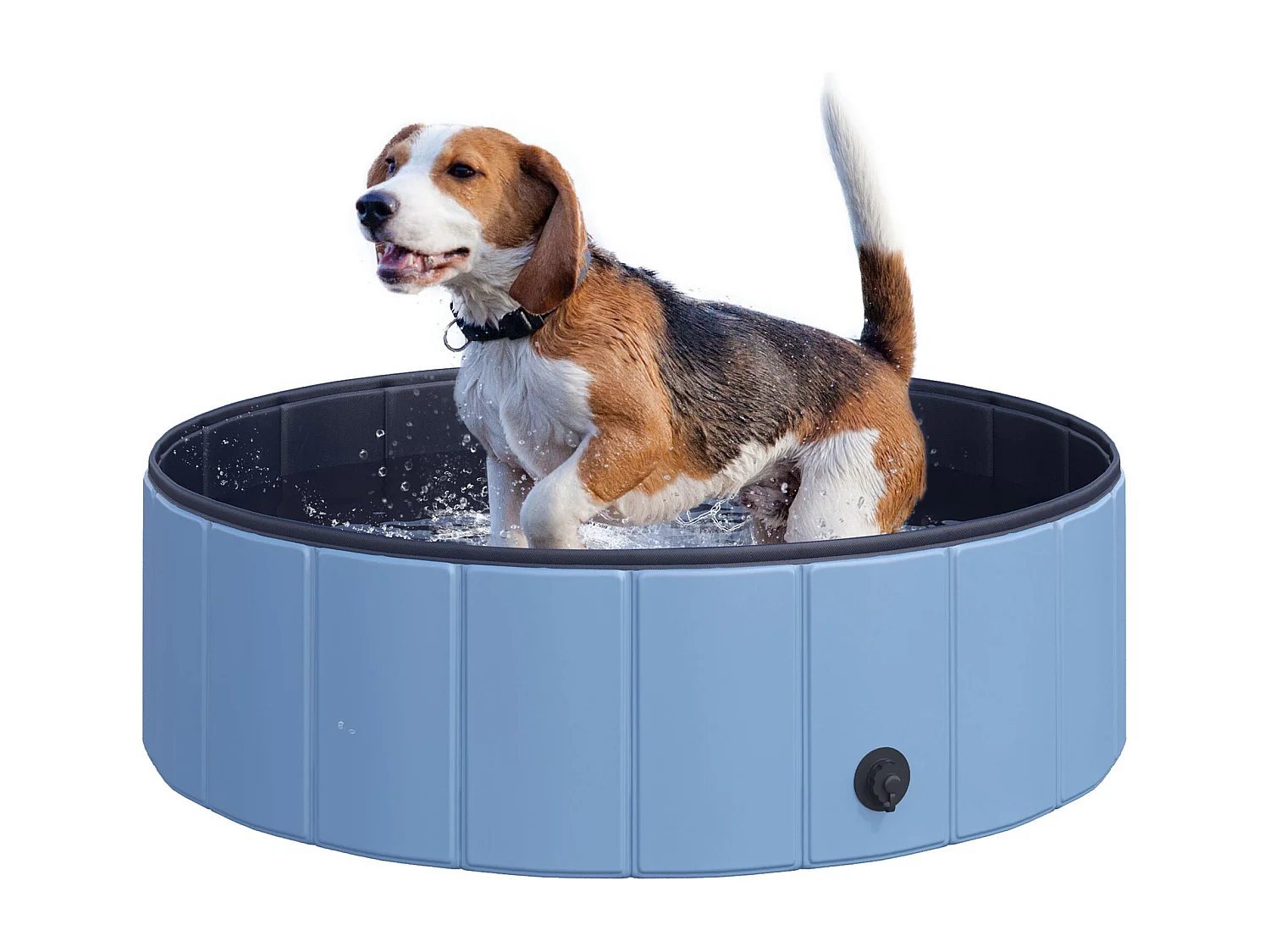 Piscine pour chien bassin PVC pliable anti-glissant facile à nettoyer diamètre 100 cm hauteur 30 cm bleu
