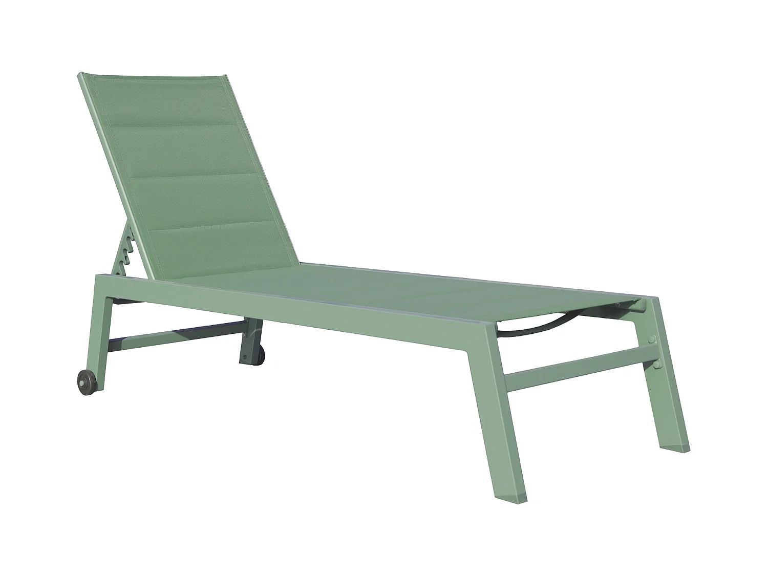 Sonnenliege BARBADOS aus salbeigrünem Textilene - Aluminium salbeigrün