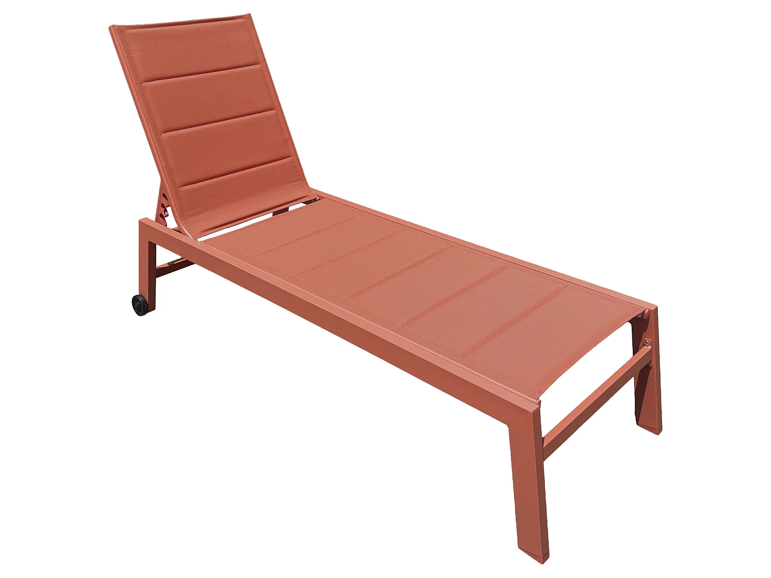 Bain de soleil BARBADOS en textilène terracotta - aluminium terracotta - HAPPY GARDEN