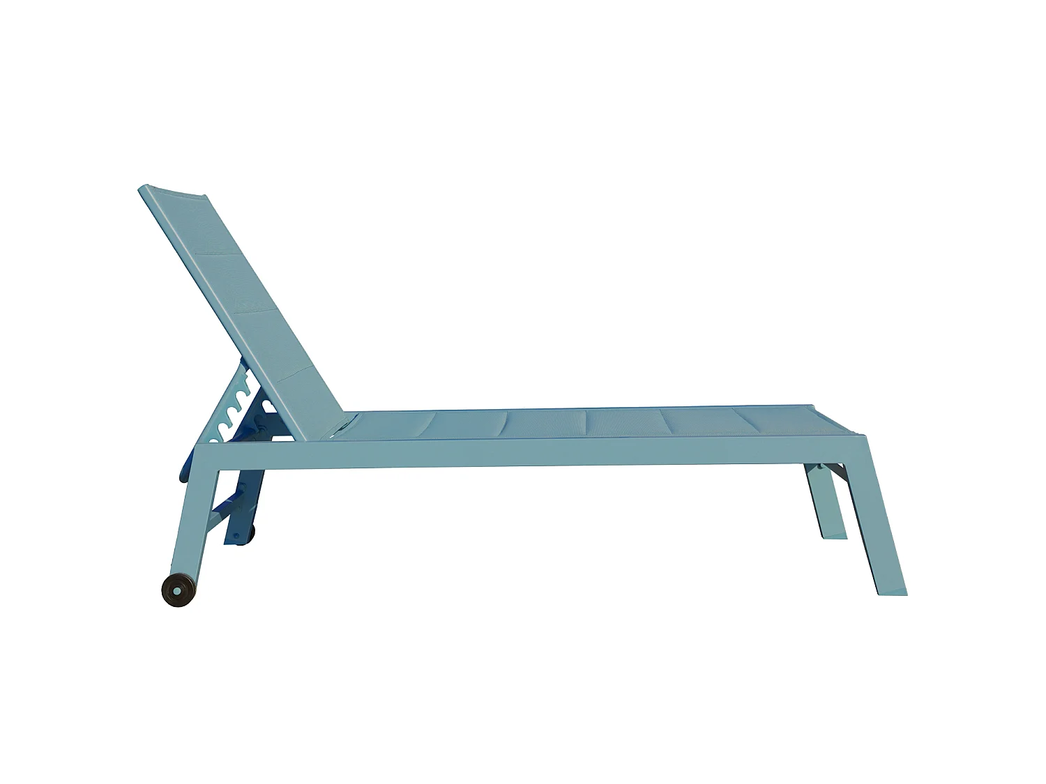 Bain de soleil BARBADOS en textilène bleu clair - aluminium bleu clair - HAPPY GARDEN
