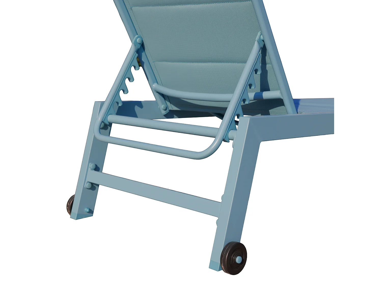 Bain de soleil BARBADOS en textilène bleu clair - aluminium bleu clair - HAPPY GARDEN