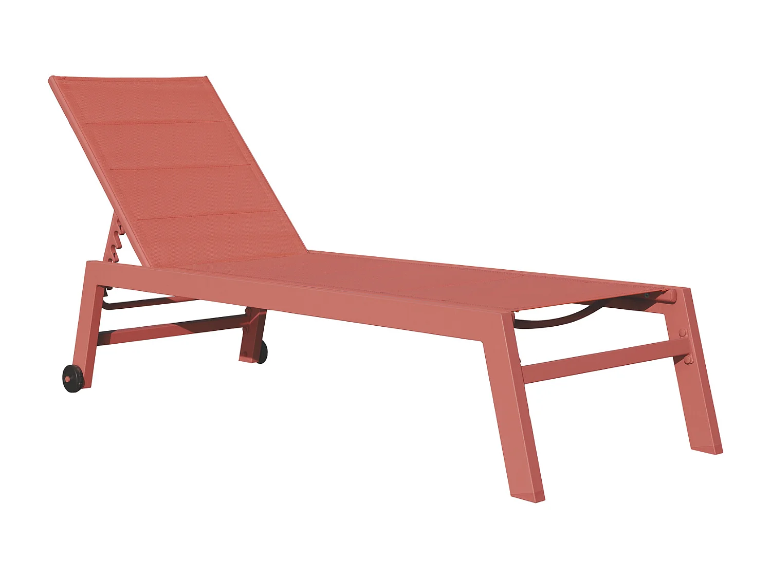 2er Set Sonnenliegen BARBADOS aus Textilene Terracotta - Aluminium Terracotta