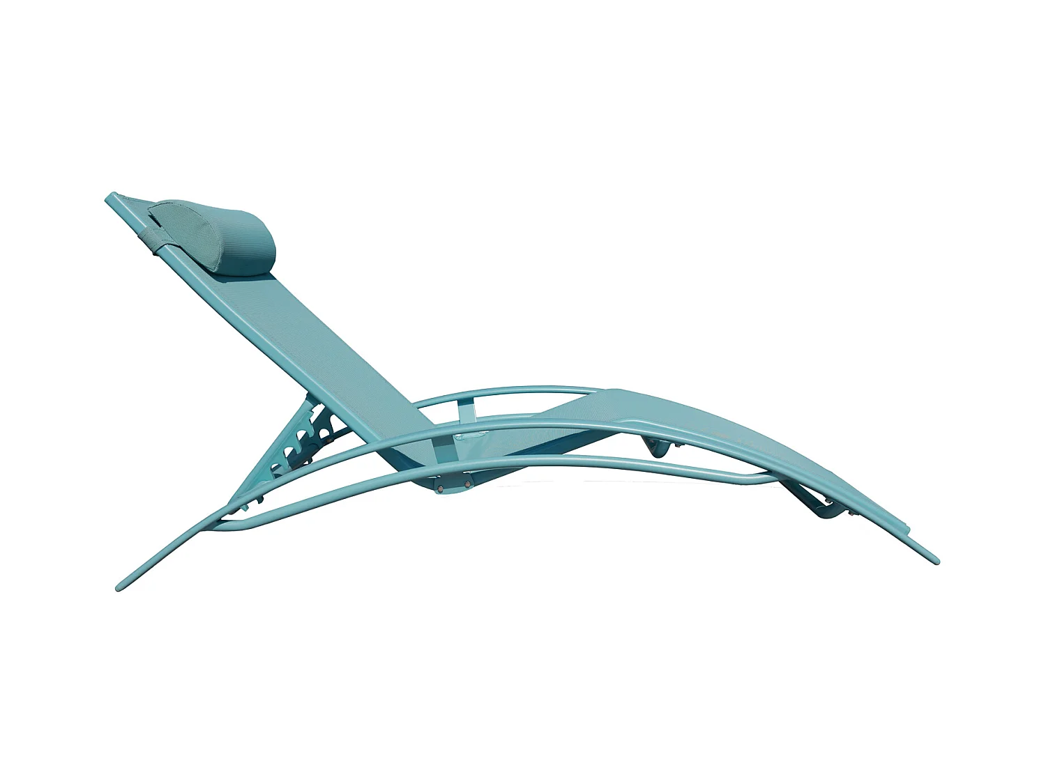 Lot de 2 transats GALAPAGOS en textilène bleu clair - aluminium bleu clair - HAPPY GARDEN