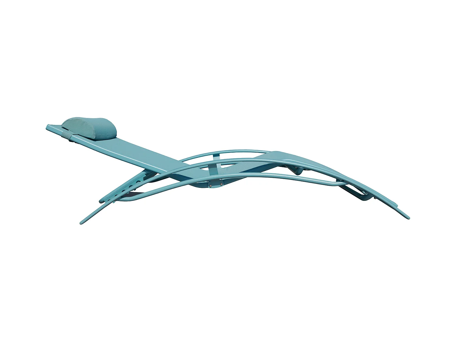 Lot de 2 transats GALAPAGOS en textilène bleu clair - aluminium bleu clair - HAPPY GARDEN