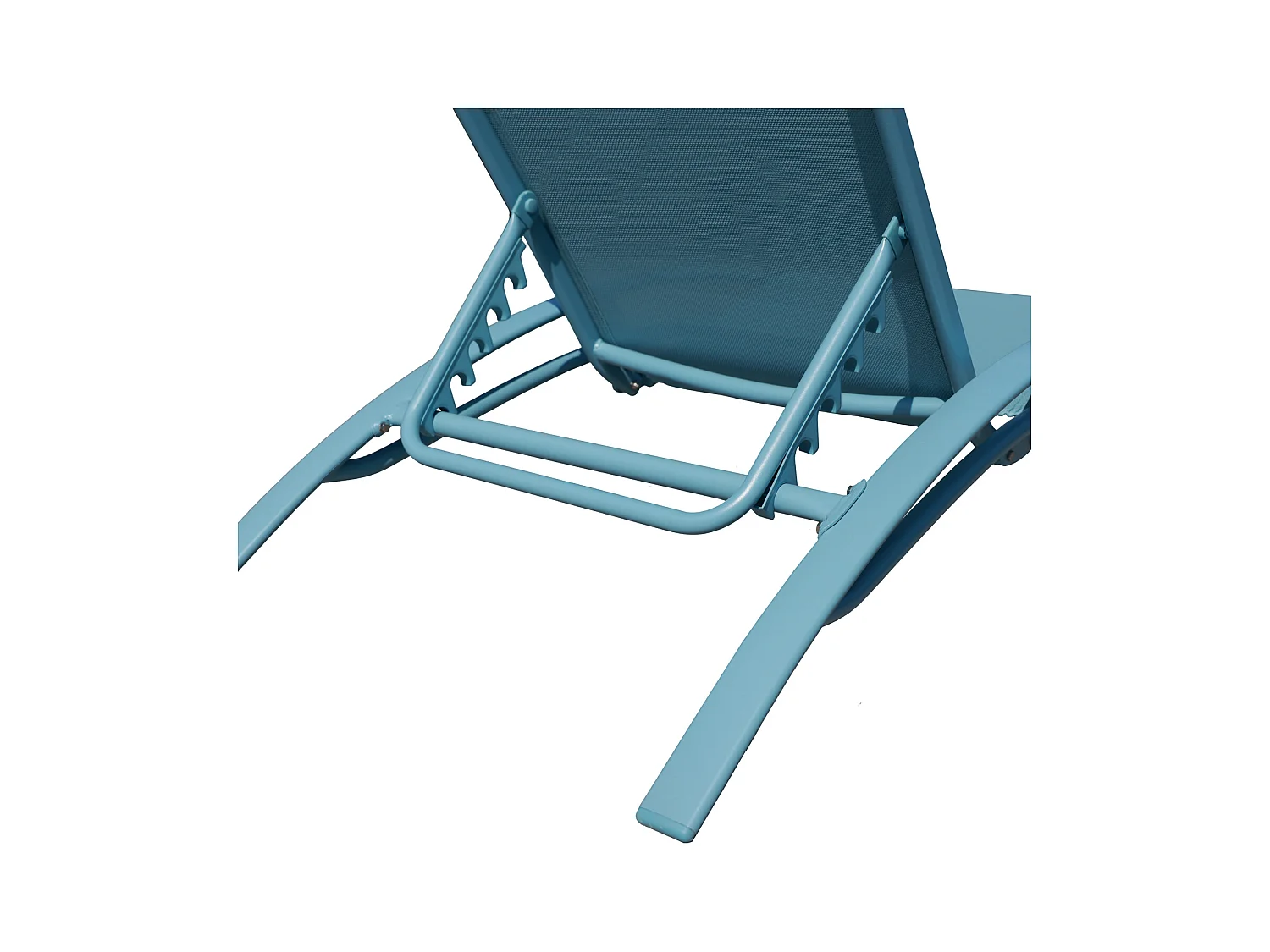 Lot de 2 transats GALAPAGOS en textilène bleu clair - aluminium bleu clair - HAPPY GARDEN