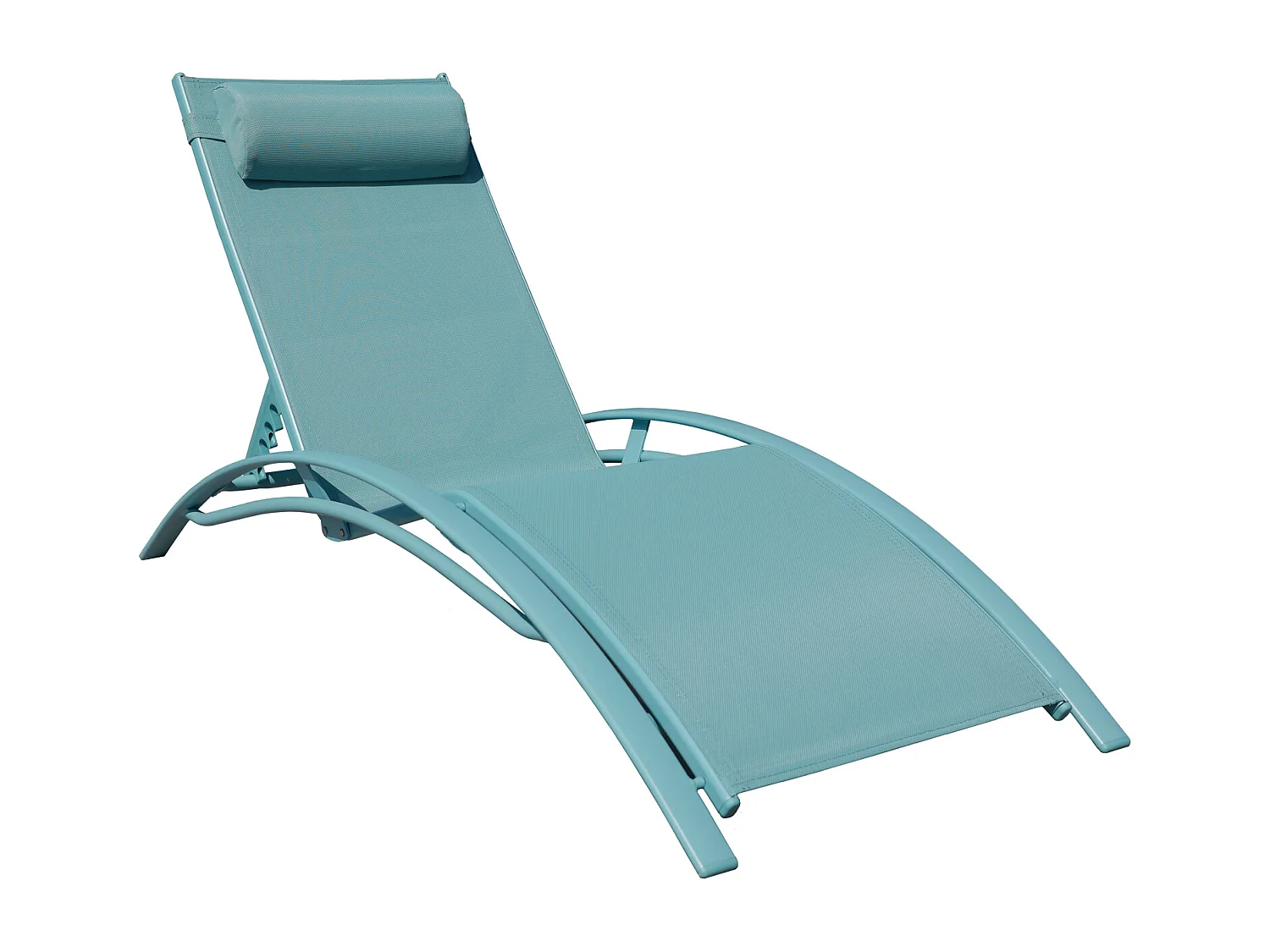 Set van 2 GALAPAGOS ligstoelen in lichtblauw textilene - lichtblauw aluminium