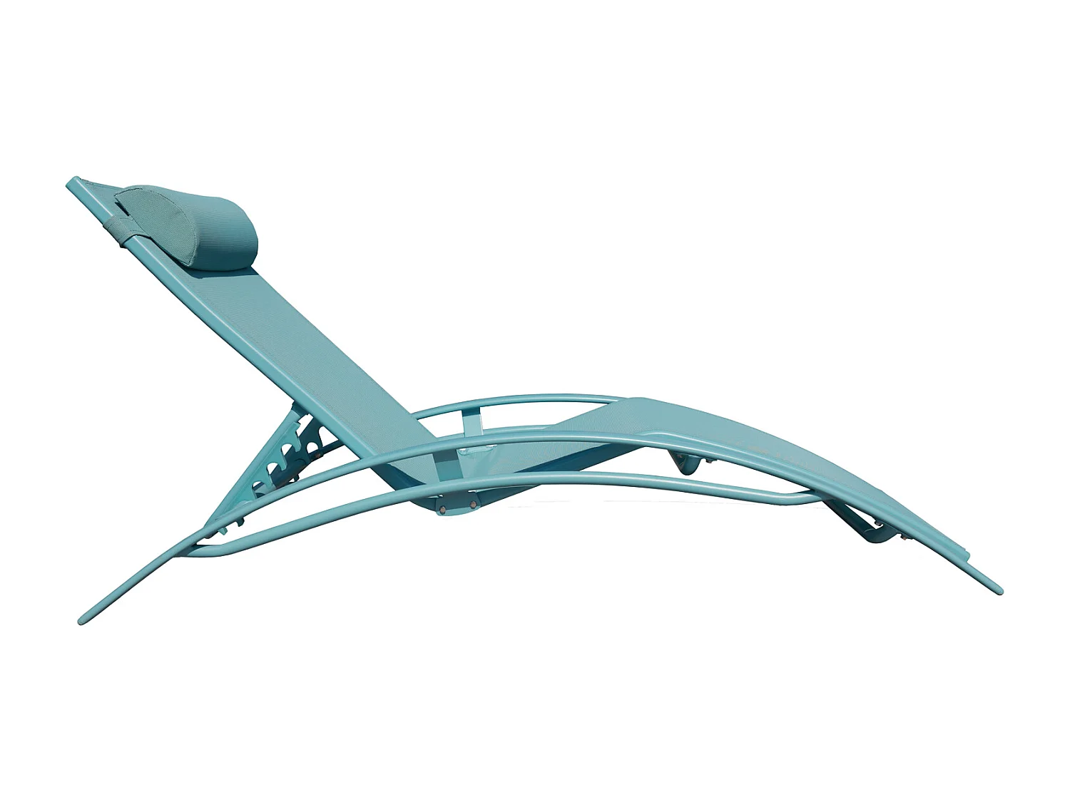 Set van 2 GALAPAGOS ligstoelen in lichtblauw textilene - lichtblauw aluminium