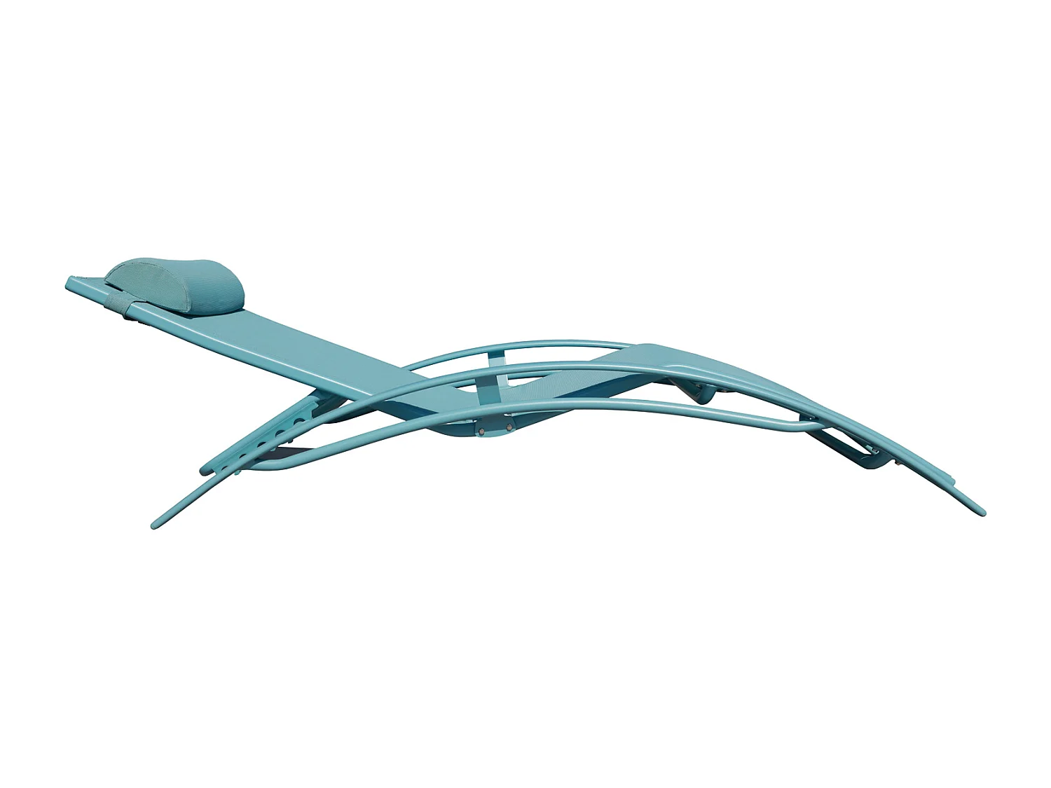 Set van 2 GALAPAGOS ligstoelen in lichtblauw textilene - lichtblauw aluminium