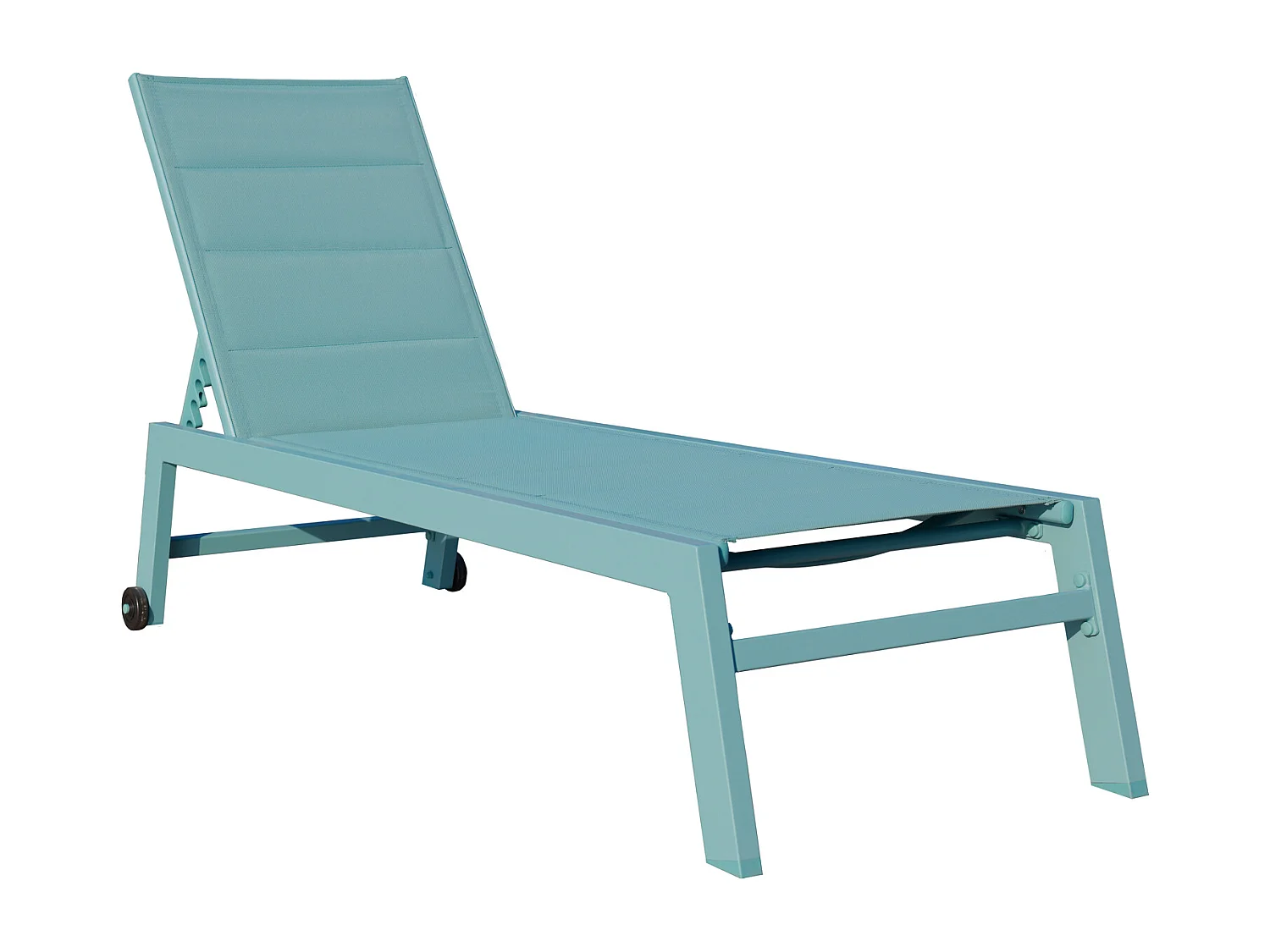 Set di 2 lettini BARBADOS in textilene azzurro - alluminio azzurro - HAPPY GARDEN