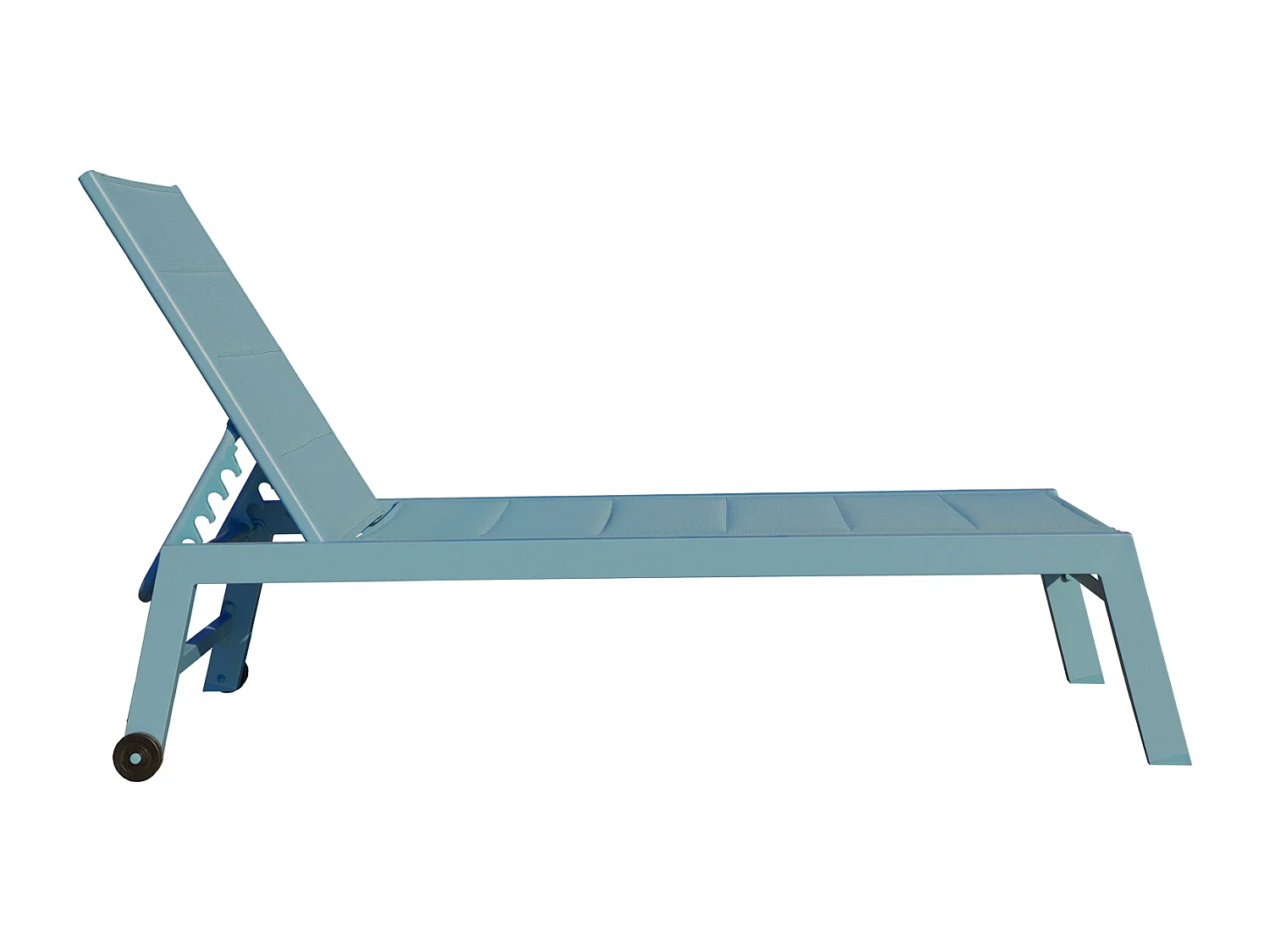 Set di 2 lettini BARBADOS in textilene azzurro - alluminio azzurro - HAPPY GARDEN