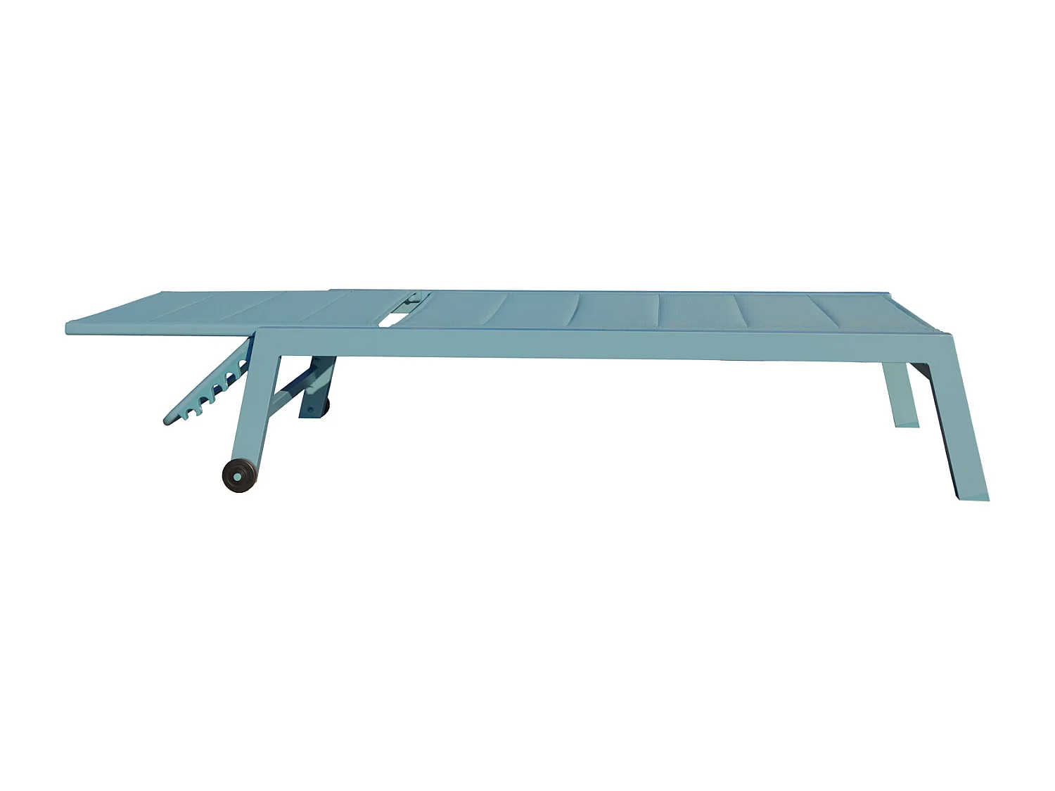 Set di 2 lettini BARBADOS in textilene azzurro - alluminio azzurro - HAPPY GARDEN