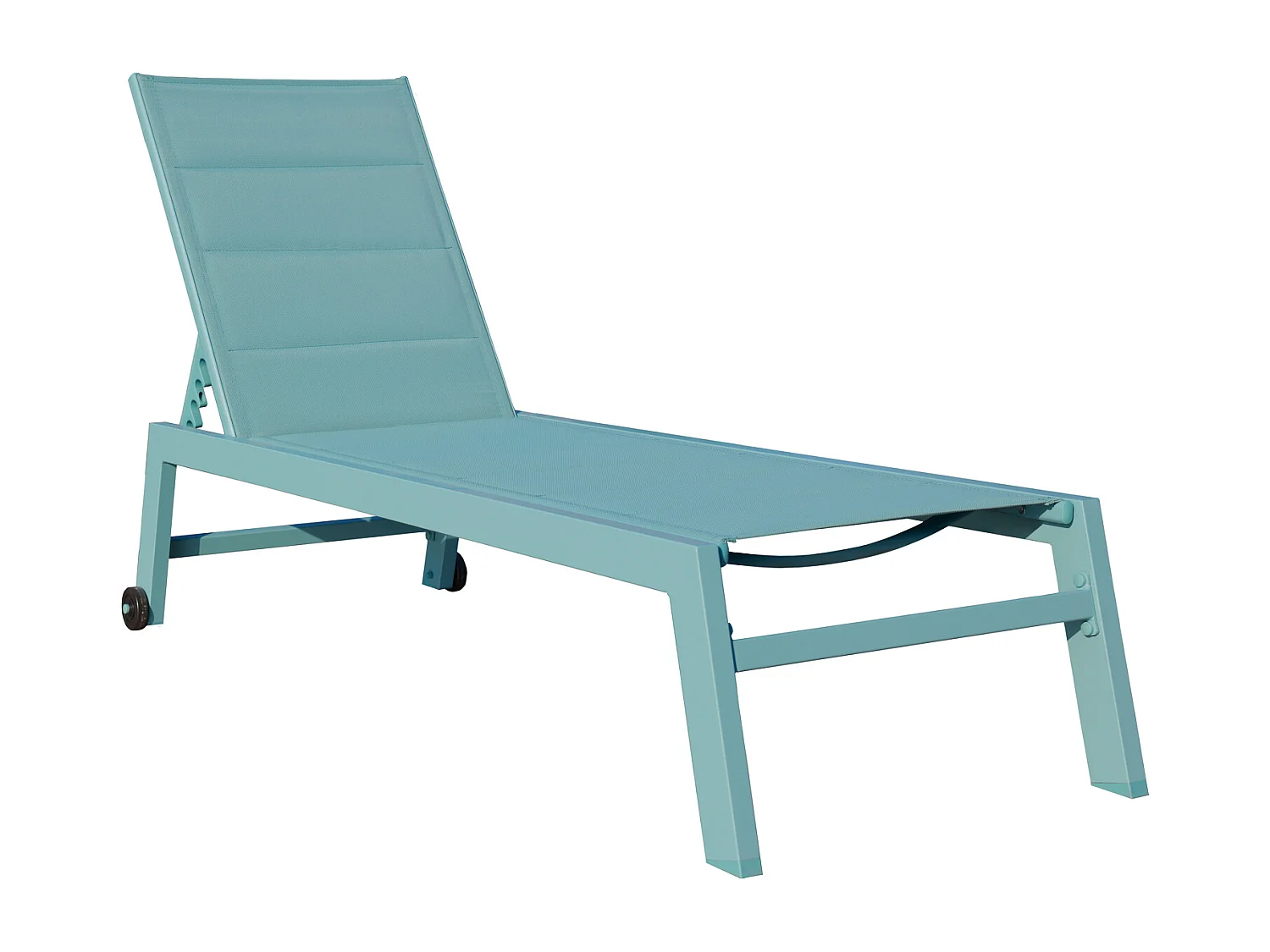 Lot de 2 bains de soleil BARBADOS en textilène bleu clair - aluminium bleu clair - HAPPY GARDEN
