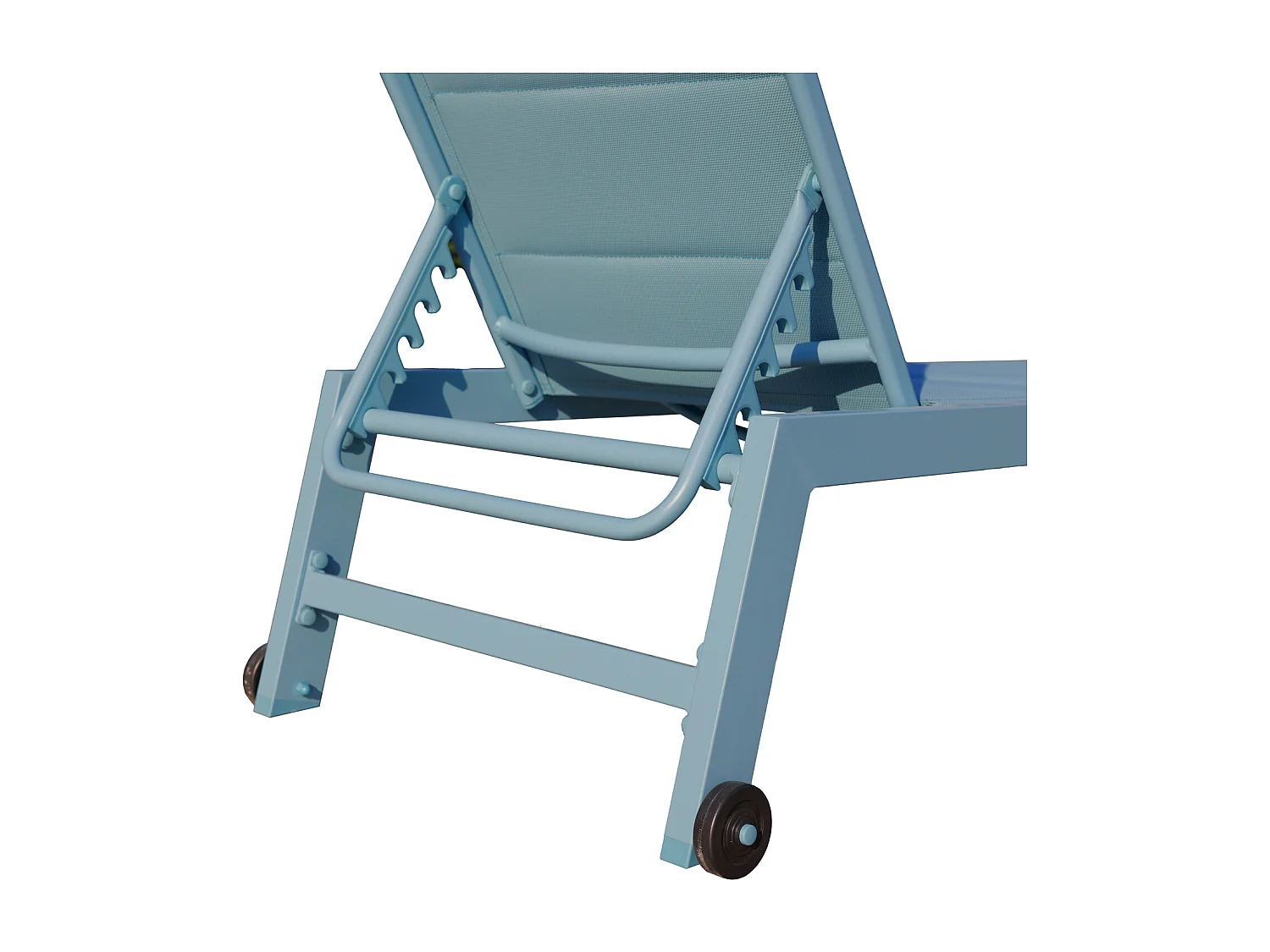 Lot de 2 bains de soleil BARBADOS en textilène bleu clair - aluminium bleu clair - HAPPY GARDEN