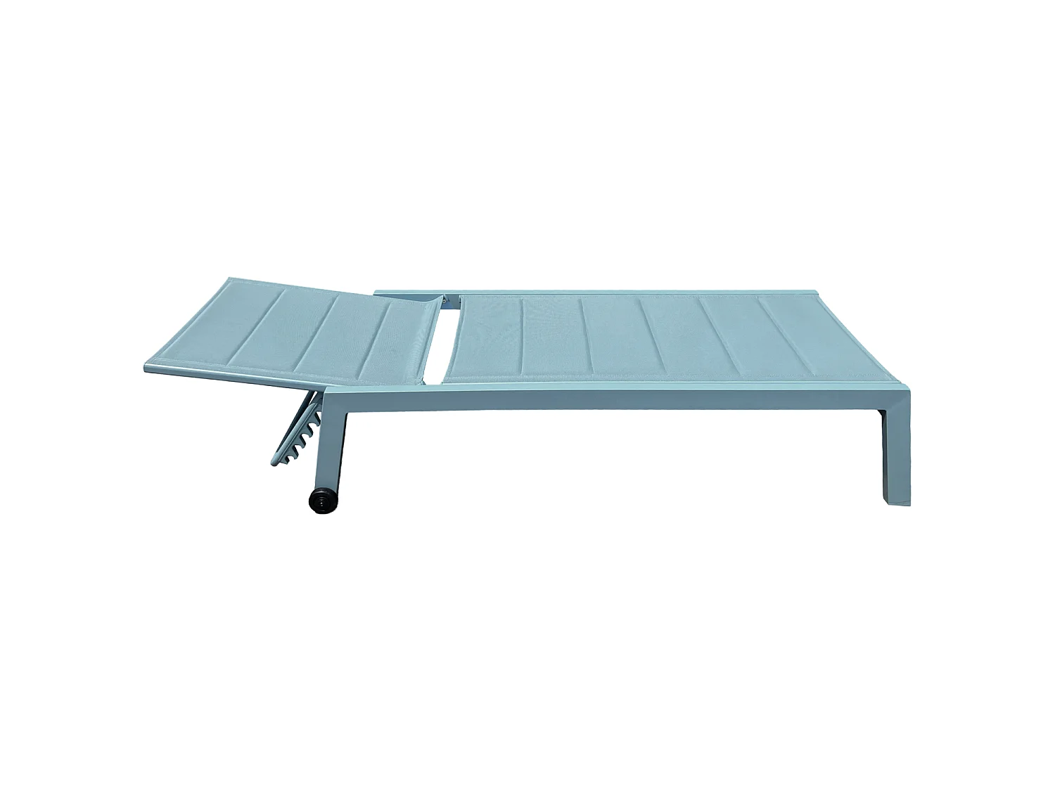 Lot de 2 bains de soleil BARBADOS en textilène bleu clair - aluminium bleu clair - HAPPY GARDEN