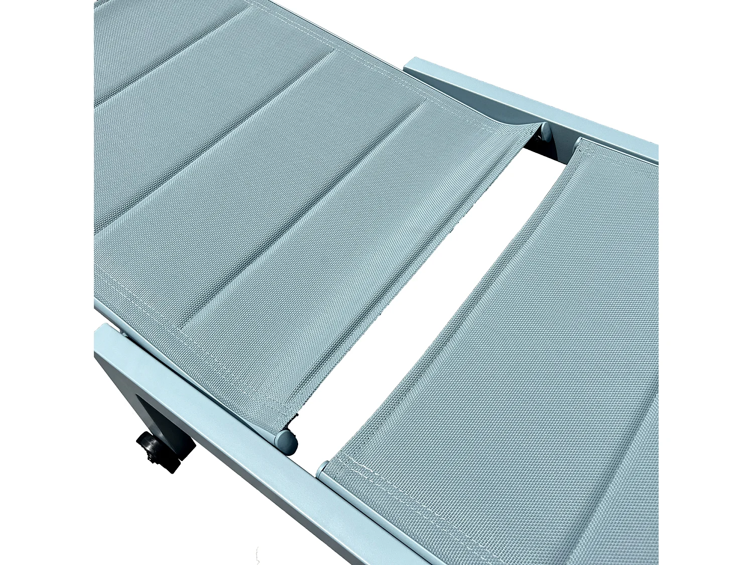 Lot de 2 bains de soleil BARBADOS en textilène bleu clair - aluminium bleu clair - HAPPY GARDEN