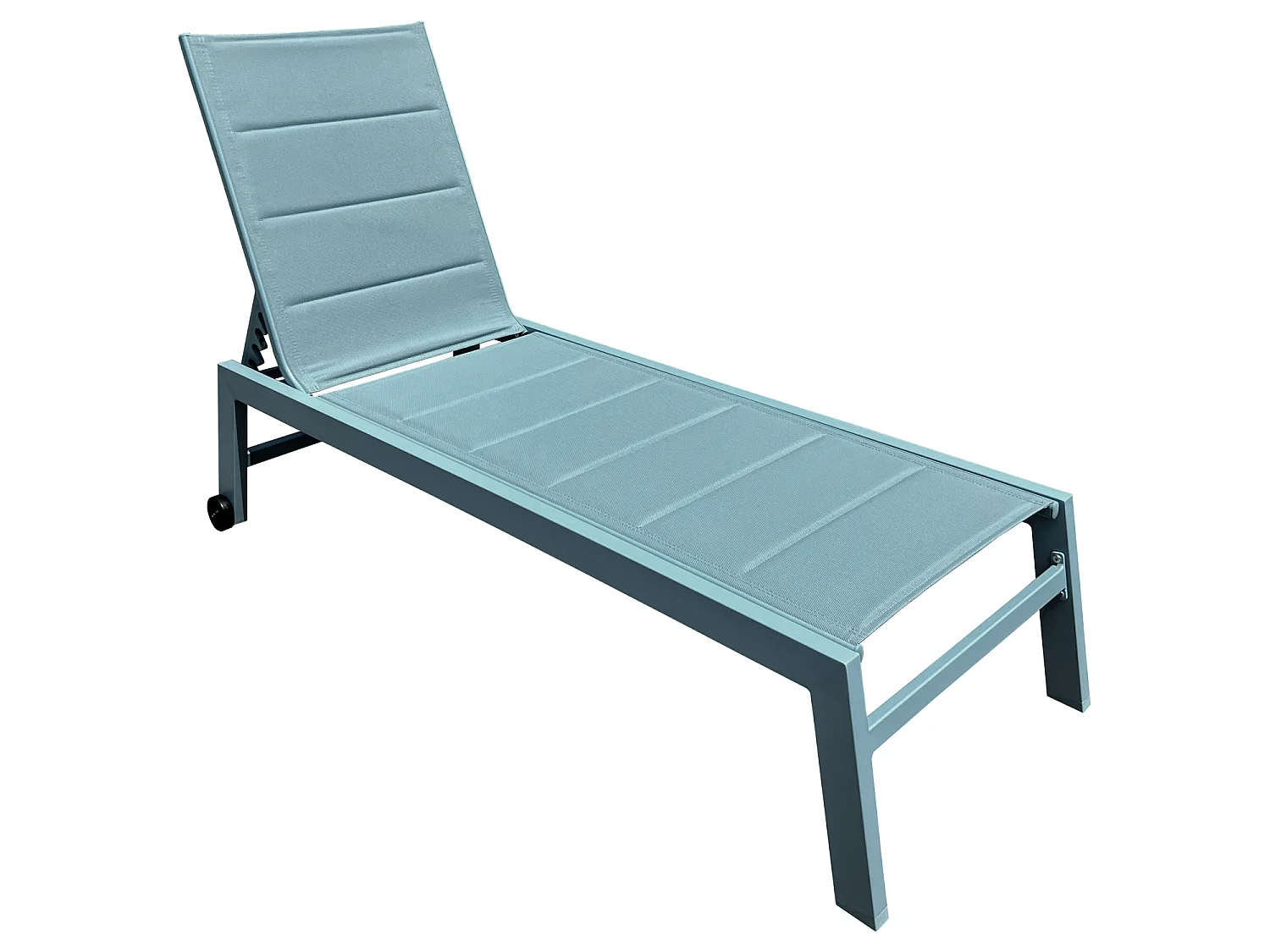 Lot de 2 bains de soleil BARBADOS en textilène bleu clair - aluminium bleu clair - HAPPY GARDEN