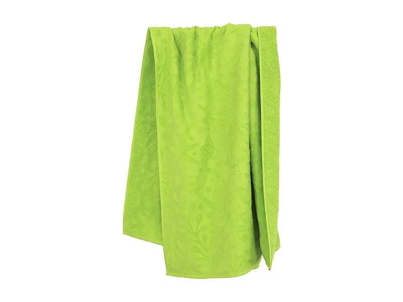 Drap de plage en éponge coton 480 g/m² 75x150 cm LOVINA vert