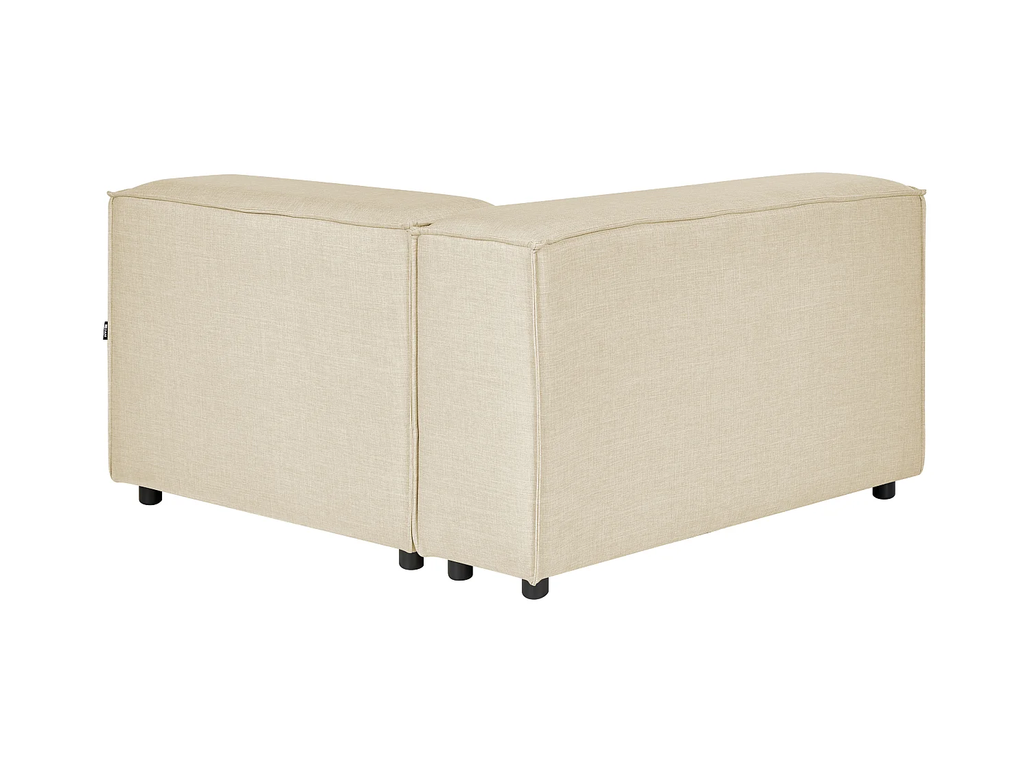 Modul-Ecksofa Leinen beige 2-Sitzer Sofa mit Ottomane Chaiselongue rechts Aprica