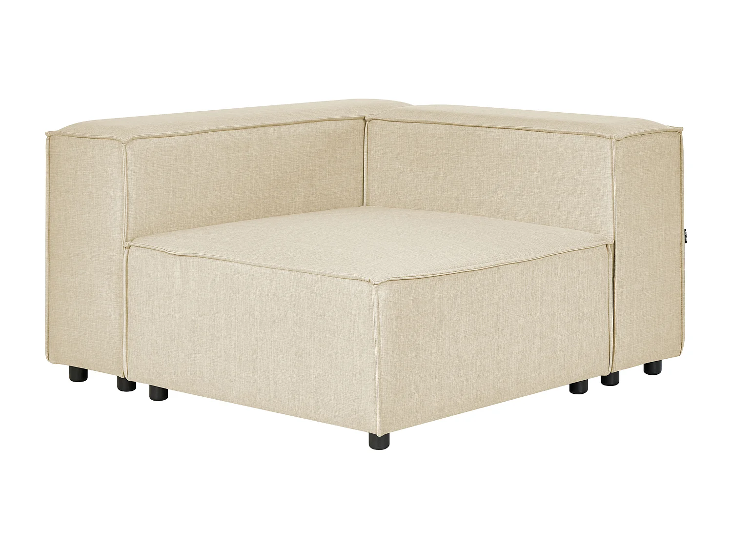 Modulaire hoekbank APRICA Kunstlinnen Beige Met ottomaan 2-zitter Rechterzijde