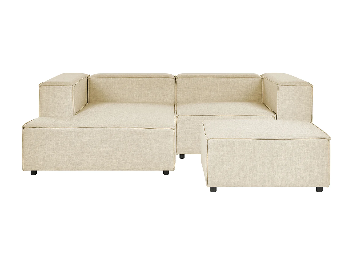APRICA Lino sintetico Beige con ottomana 2 posti Lato destro