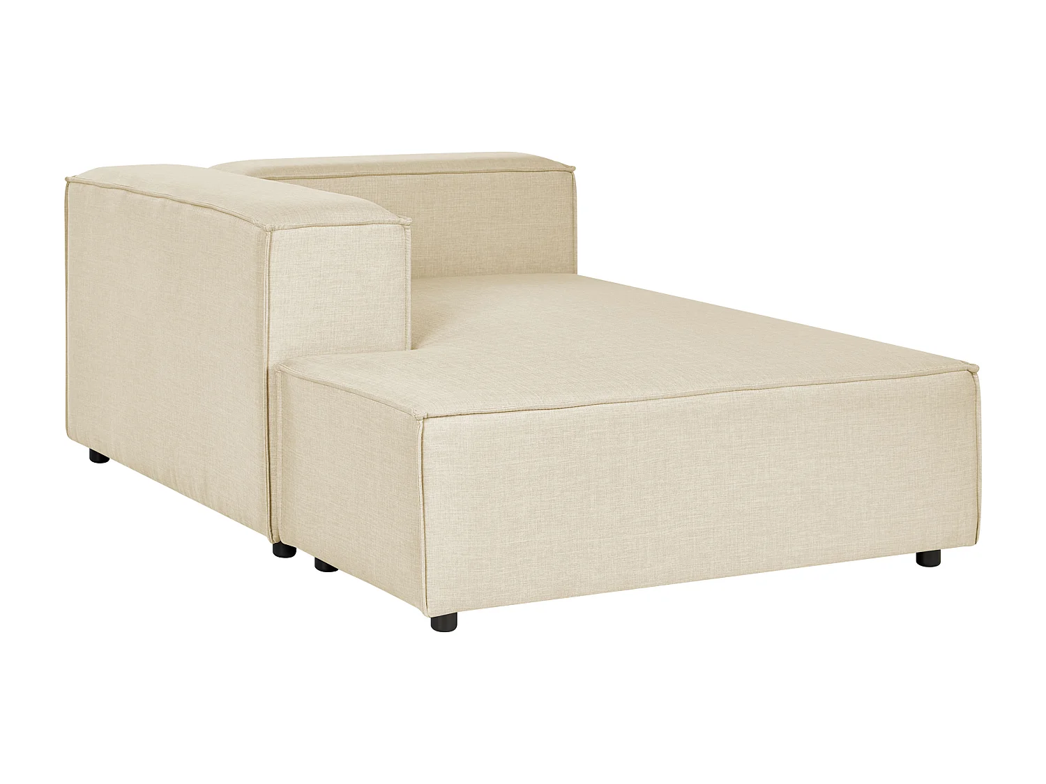 APRICA Lino sintetico Beige con ottomana 2 posti Lato destro
