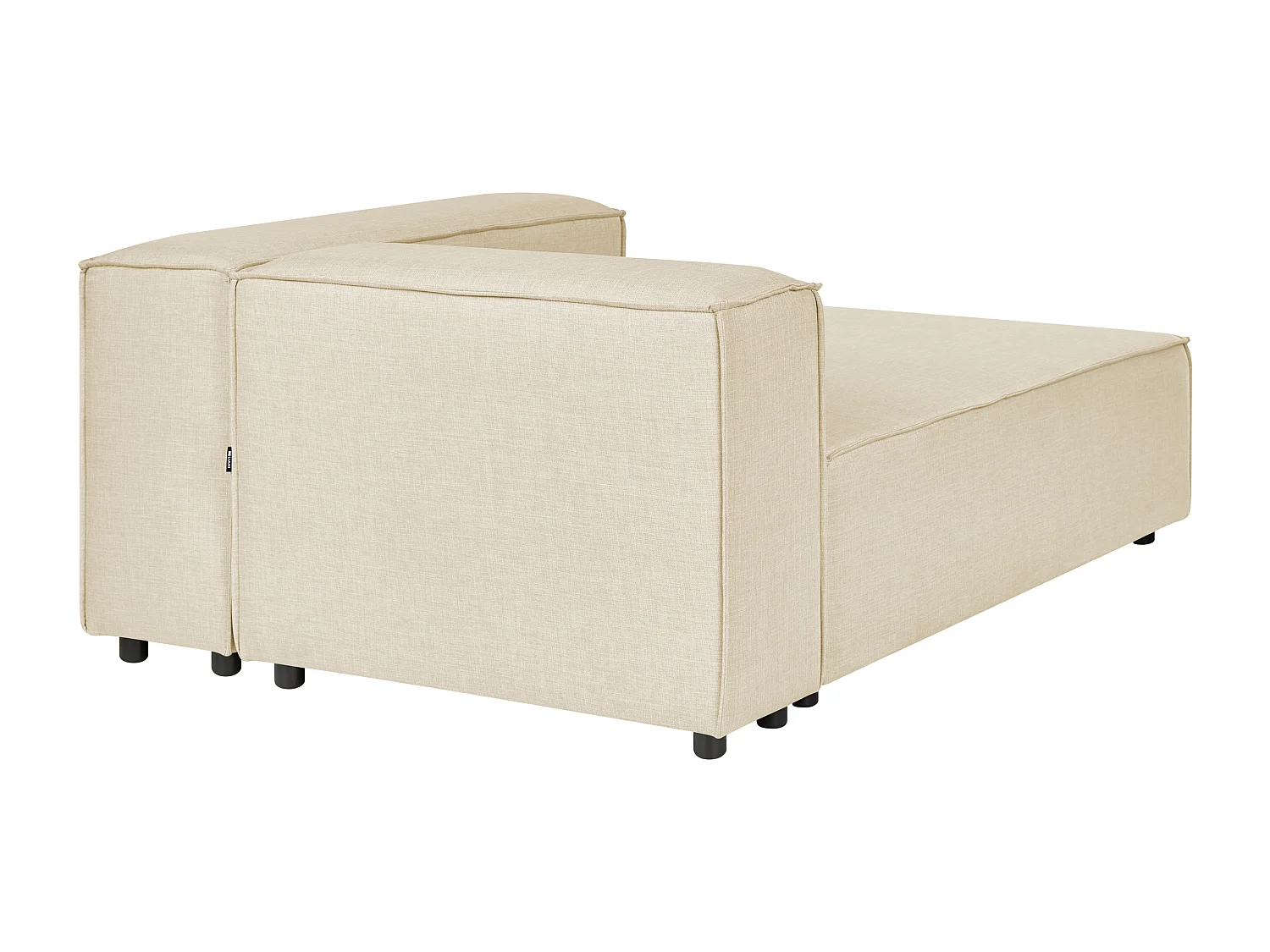 Canapé d'Angle Moderne Côté droite 3 Places Modulable en Lin Beige Aprica