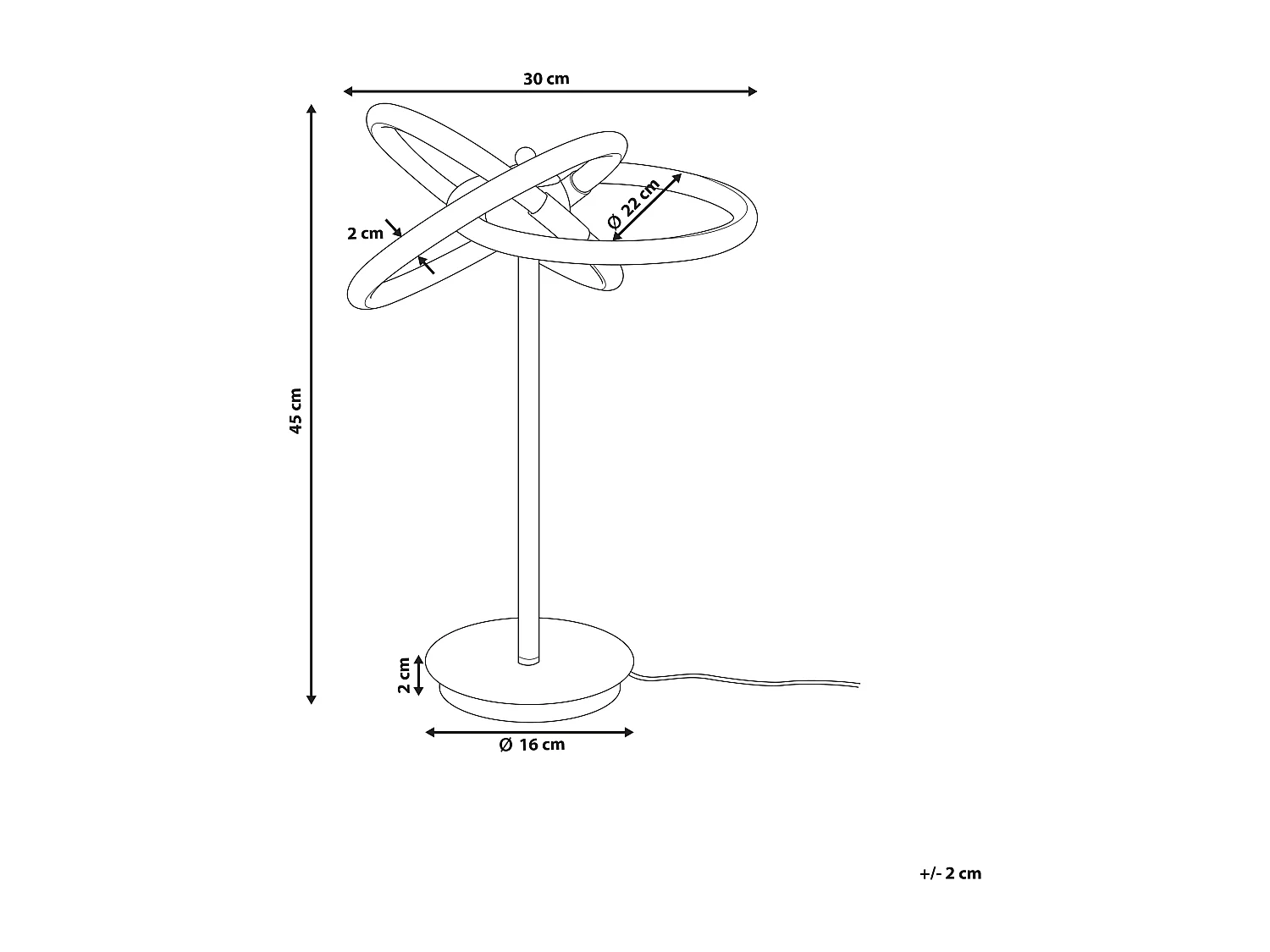 Candeeiro de mesa dourado LED AKAN