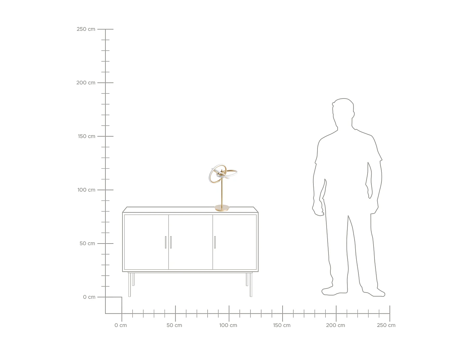Candeeiro de mesa dourado LED AKAN