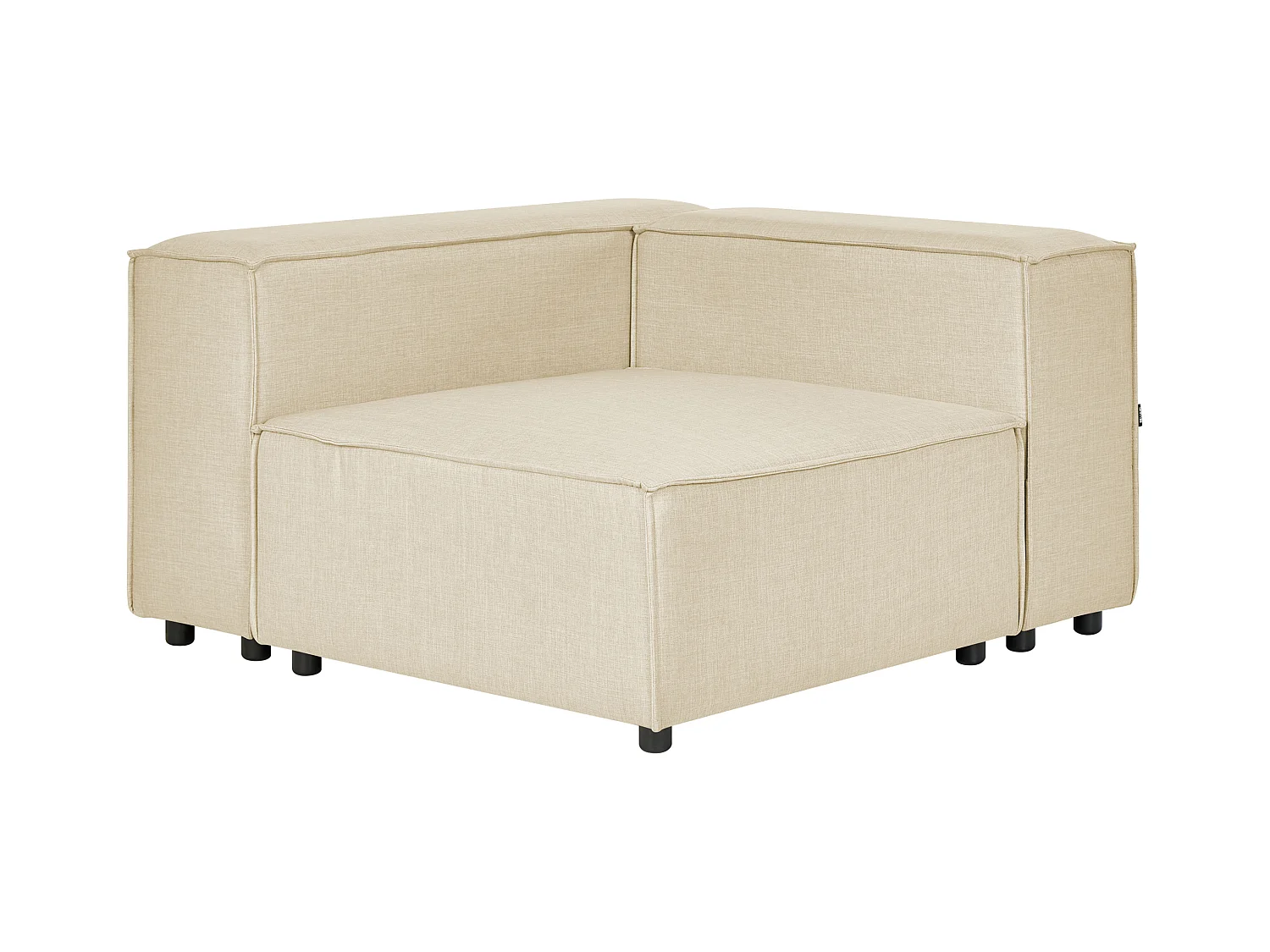 Modul-Ecksofa Leinen beige 3-Sitzer Sofa mit Chaiselongue rechtsseitig Aprica