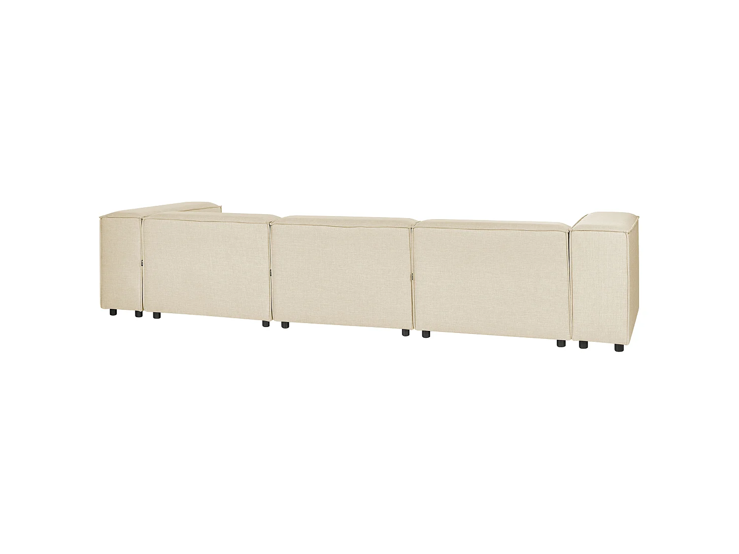 Canapé d'angle modulable APRICA Lin synthétique Beige 3 places Côté droit