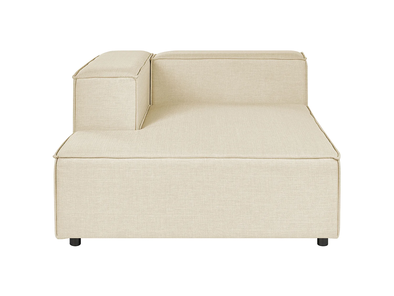 Canapé d'angle modulable APRICA Lin synthétique Beige 3 places Côté droit