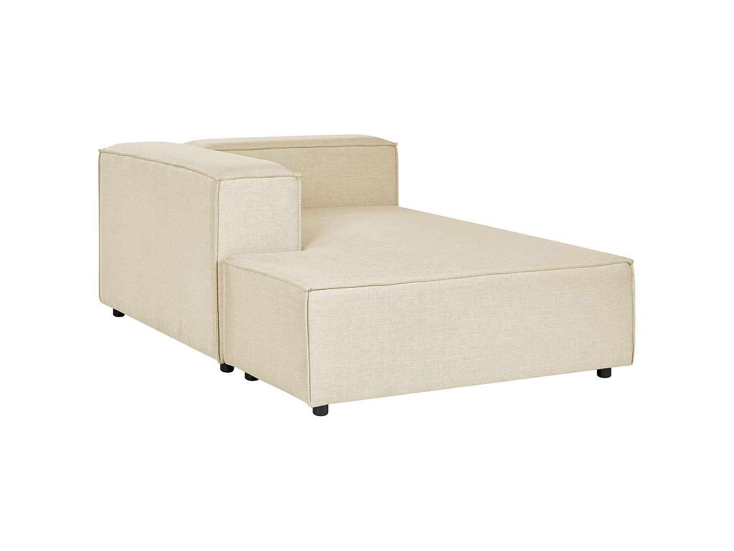 Canapé d'angle modulable APRICA Lin synthétique Beige 3 places Côté droit