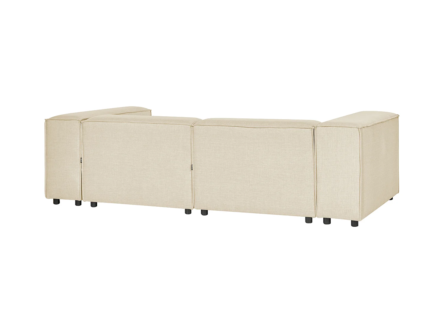 Modul-Ecksofa Leinen beige 2-Sitzer Sofa mit Chaiselongue rechtsseitig Aprica