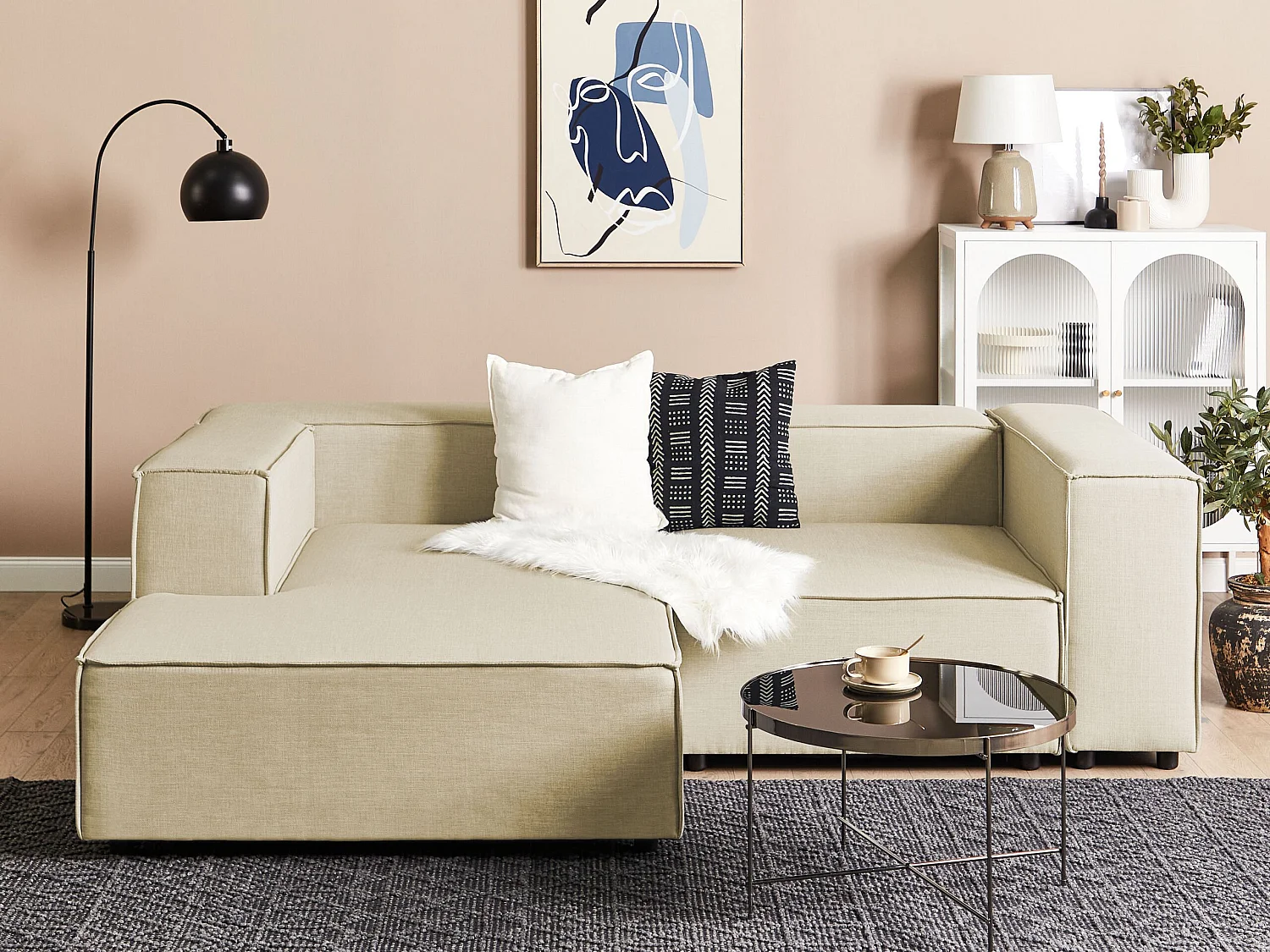 APRICA Lino sintetico Beige 2 posti Lato destro
