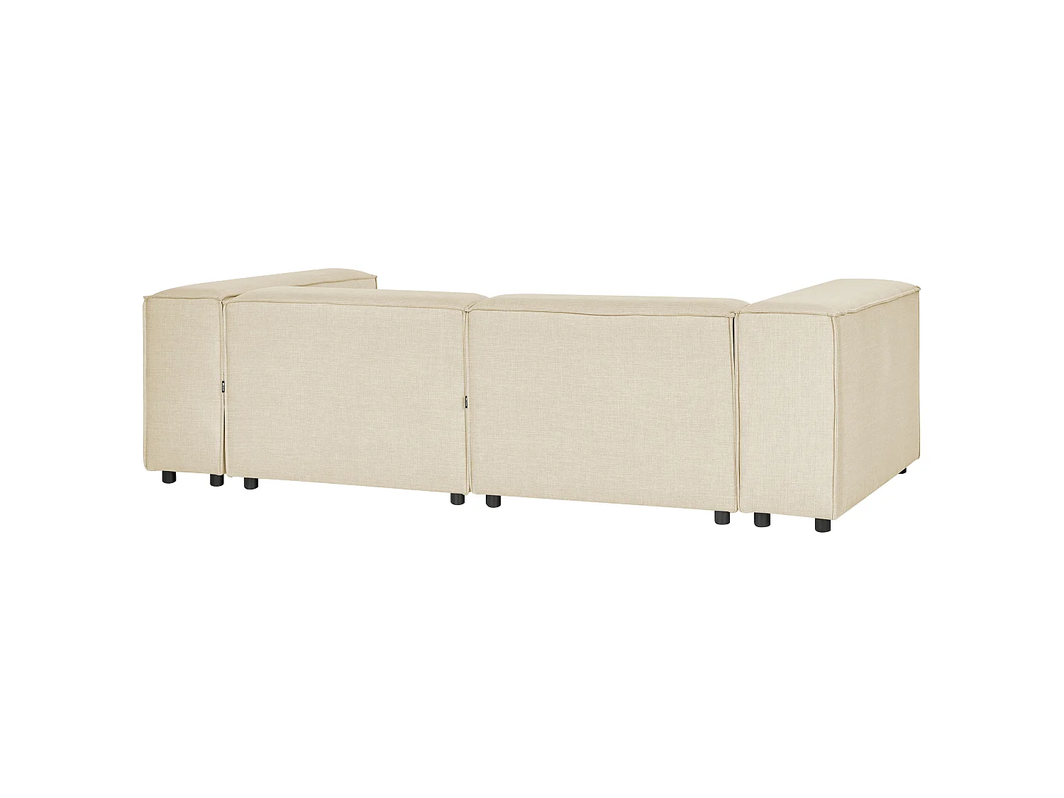Sofá de canto modular APRICA Linho sintético Creme 2 lugares à direita
