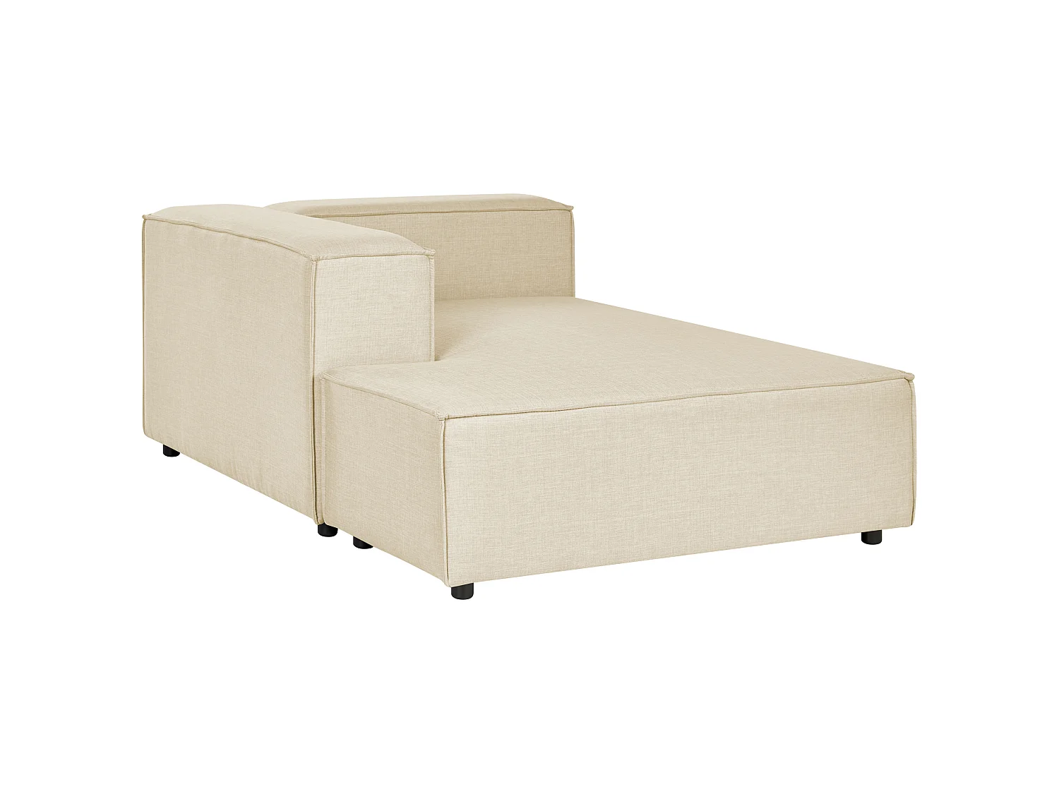 Sofá de canto modular APRICA Linho sintético Creme 2 lugares à direita