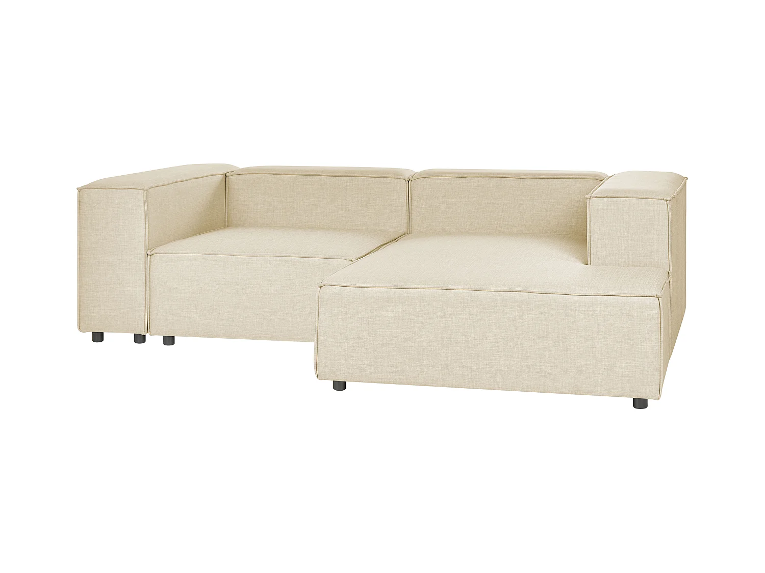 Modulaire hoekbank APRICA Kunstlinnen Beige 2-zitter Linkerzijde